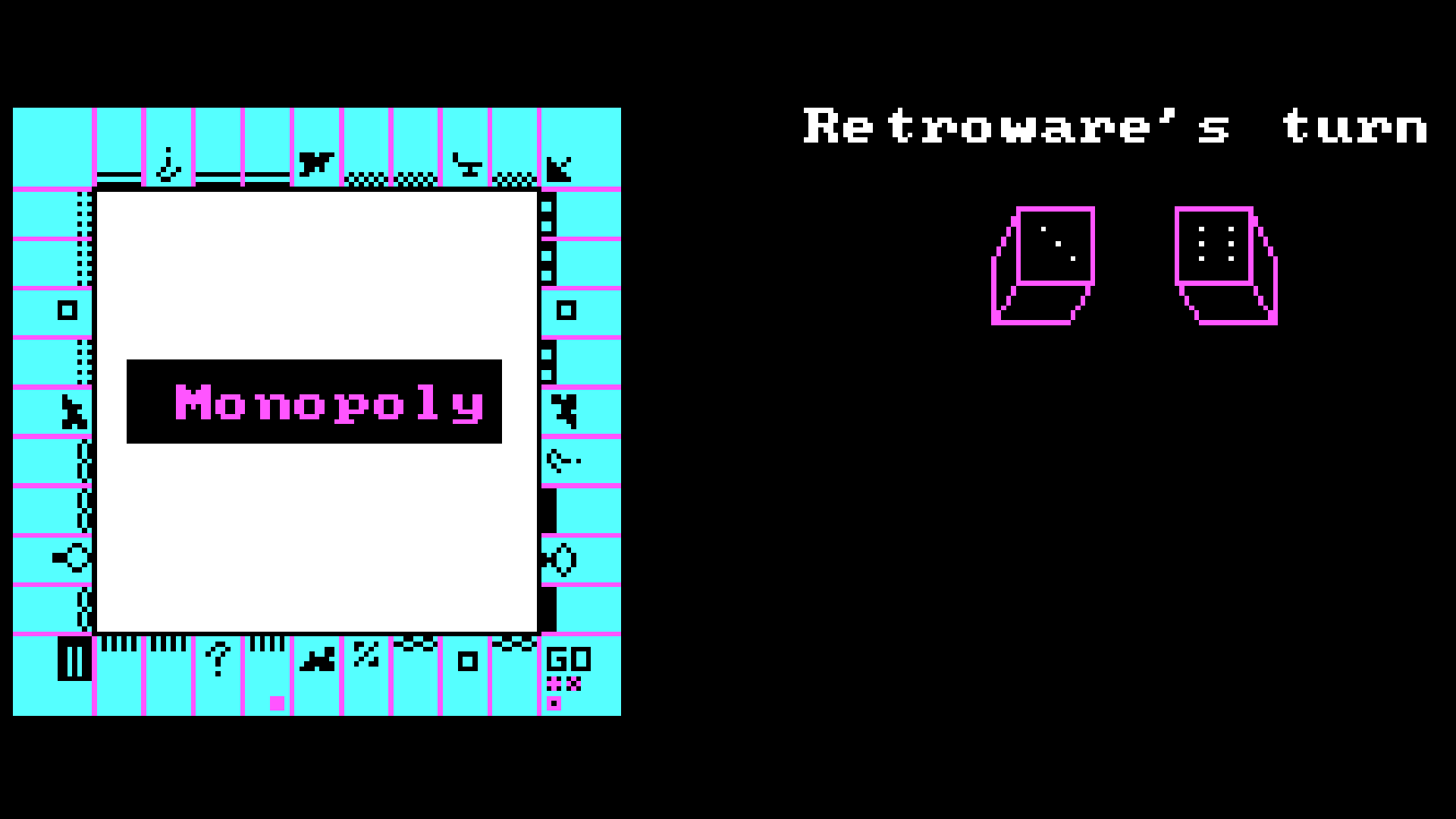Image of gameplay from MONOPOLY (D. Gibson, 1987)
